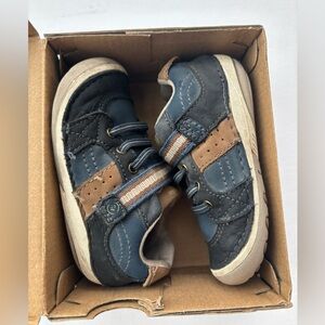 Stride Rite Artie Leather Baby Toddler Shoes WIDE Navy 6W